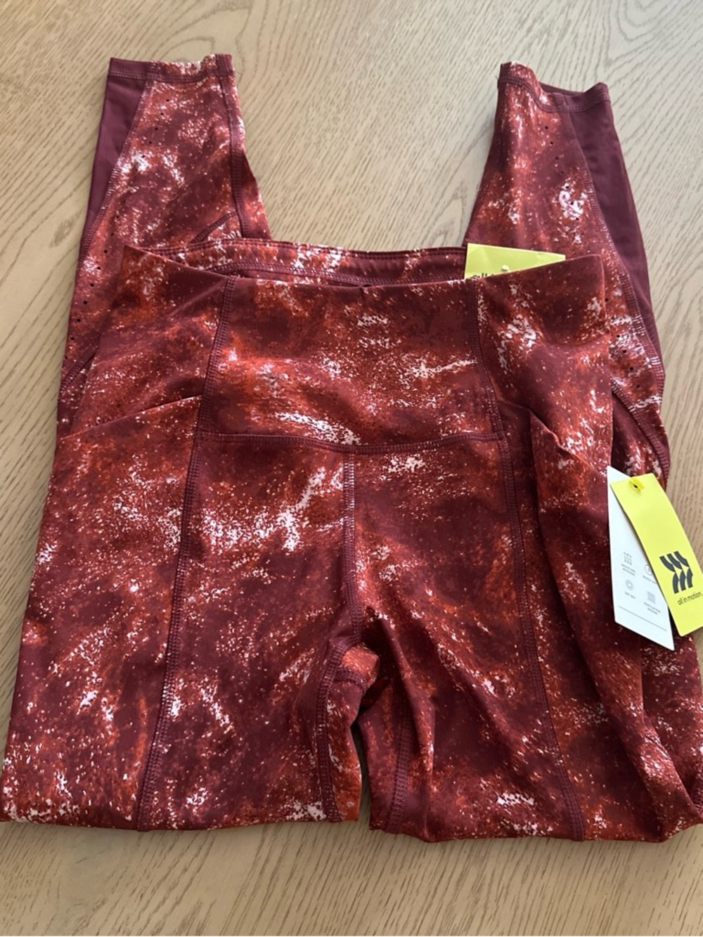 Women’s High-Rise Performance Leggings - Rust Multi AL IN MOTION NWT XS